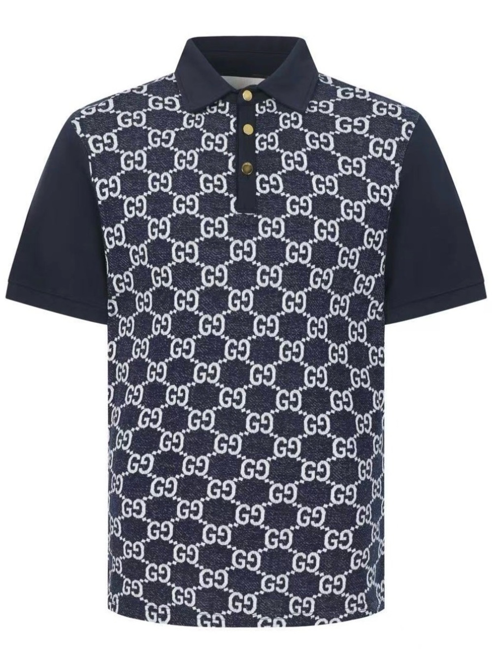 Gucci Navy and White GG Jacquard Polo